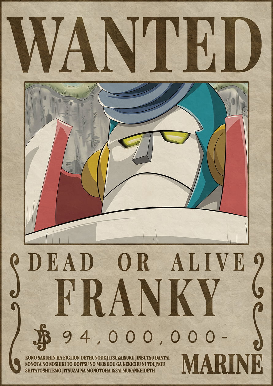 Franky Wanted Poster from One Piece with Marine Bounty HD phone wallpaper