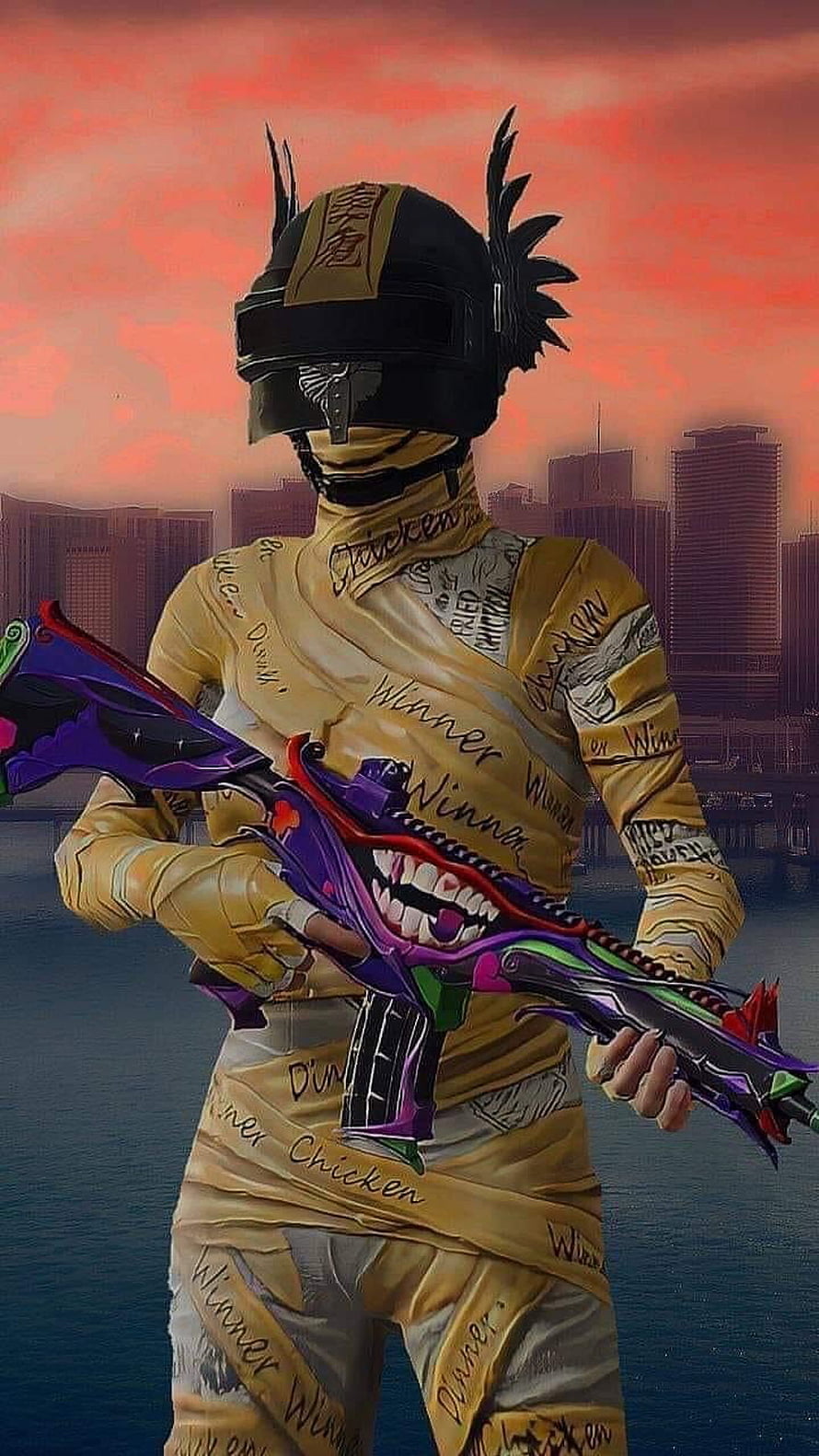 PUBG Mummy Character Concept Art with Custom Weapon and Bandage Wrap HD phone wallpaper