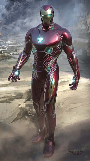 Iron Man Nano Armor Concept Art with Glowing Arc Reactor and Battle Worn Background, Iron Man Nano Technology Armor . Iron man avengers, Iron HD phone wallpaper