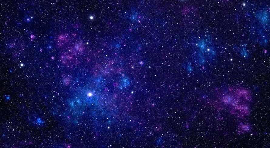 Vibrant Purple and Blue Deep Space Nebula Starfield HD wallpaper