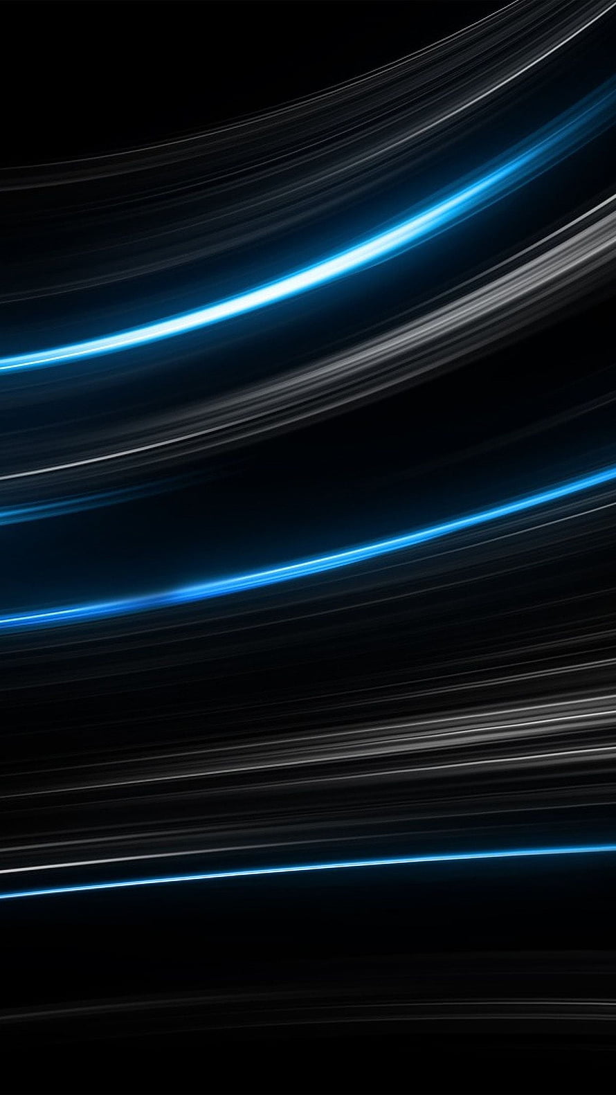 Abstract Curved Light Trails in Dark Blue and Black Minimalist Design HD phone wallpaper
