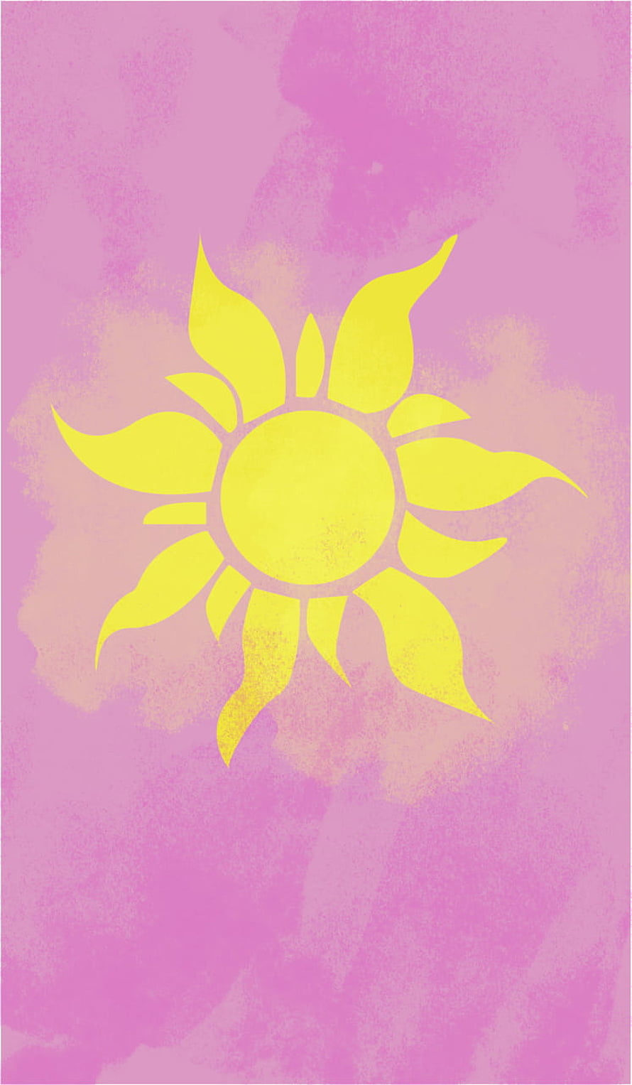 Tangled Sunburst Symbol on Textured Pink Background HD phone wallpaper