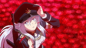 Shinonome in Military Uniform Amidst Red Spider Lilies from 86 Eighty-Six Anime HD wallpaper