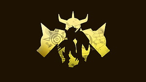 Wargreymon Silhouette Artwork from Digimon Adventure with Golden Armor Emblem HD wallpaper