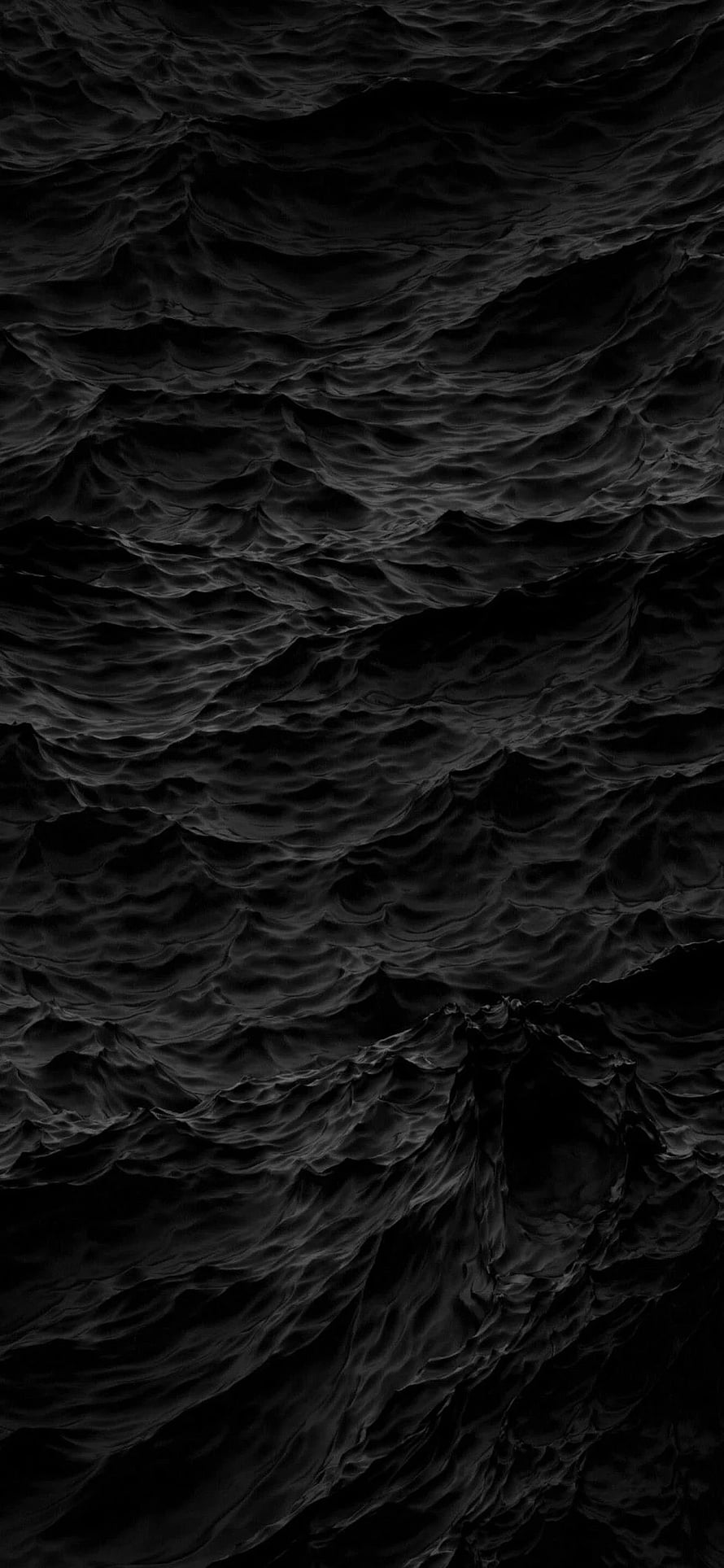 Dark Monochrome Ripples Abstract Texture with Deep Black Tonal Layers HD phone wallpaper