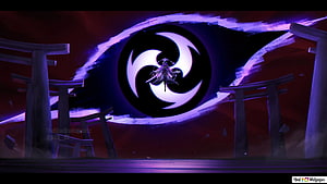 Raiden Shogun Floating Before the Eternity Sigil in Genshin Impact HD wallpaper
