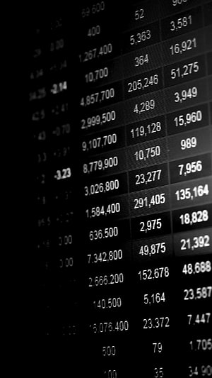 Dark Stock Market Data Display with Financial Trading Numbers HD phone wallpaper