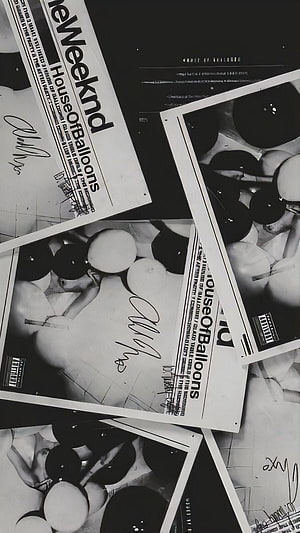The Weeknd House of Balloons Album Artwork Black and White Poster Collage HD phone wallpaper