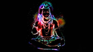 Neon Shiva Bholenath Meditating in Cosmic Aura on Black Background HD wallpaper