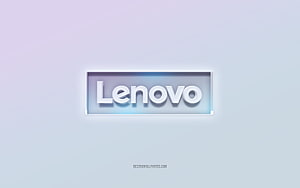 Lenovo 3D Embossed Logo on Soft Lavender Gradient Background HD wallpaper