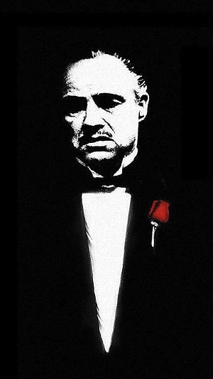 Marlon Brando as Don Vito Corleone in The Godfather with Red Rose HD phone wallpaper