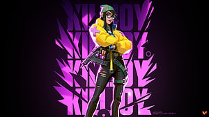 Killjoy Valorant Character Art in Yellow Jacket and Green Cap HD wallpaper