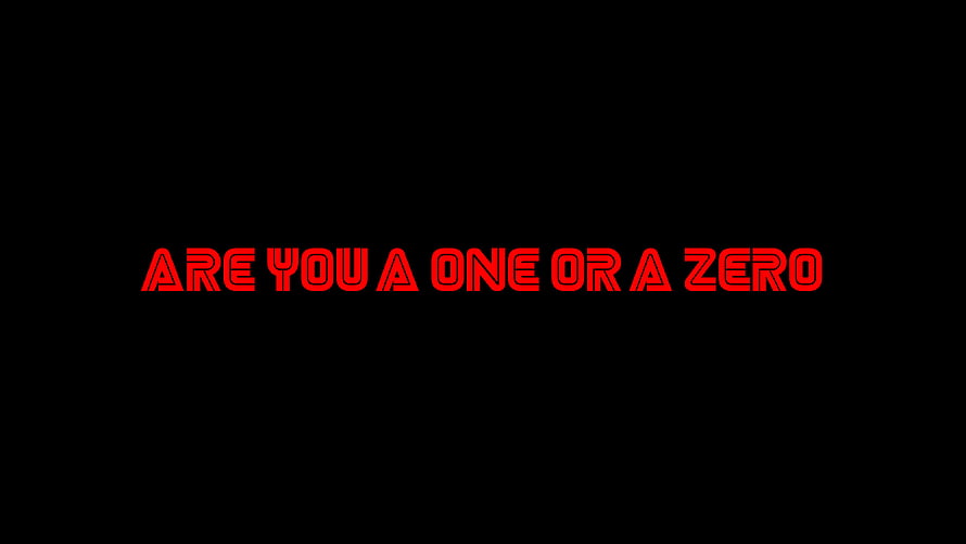 Mr Robot Are You A One Or A Zero Red Text on Black Background HD wallpaper