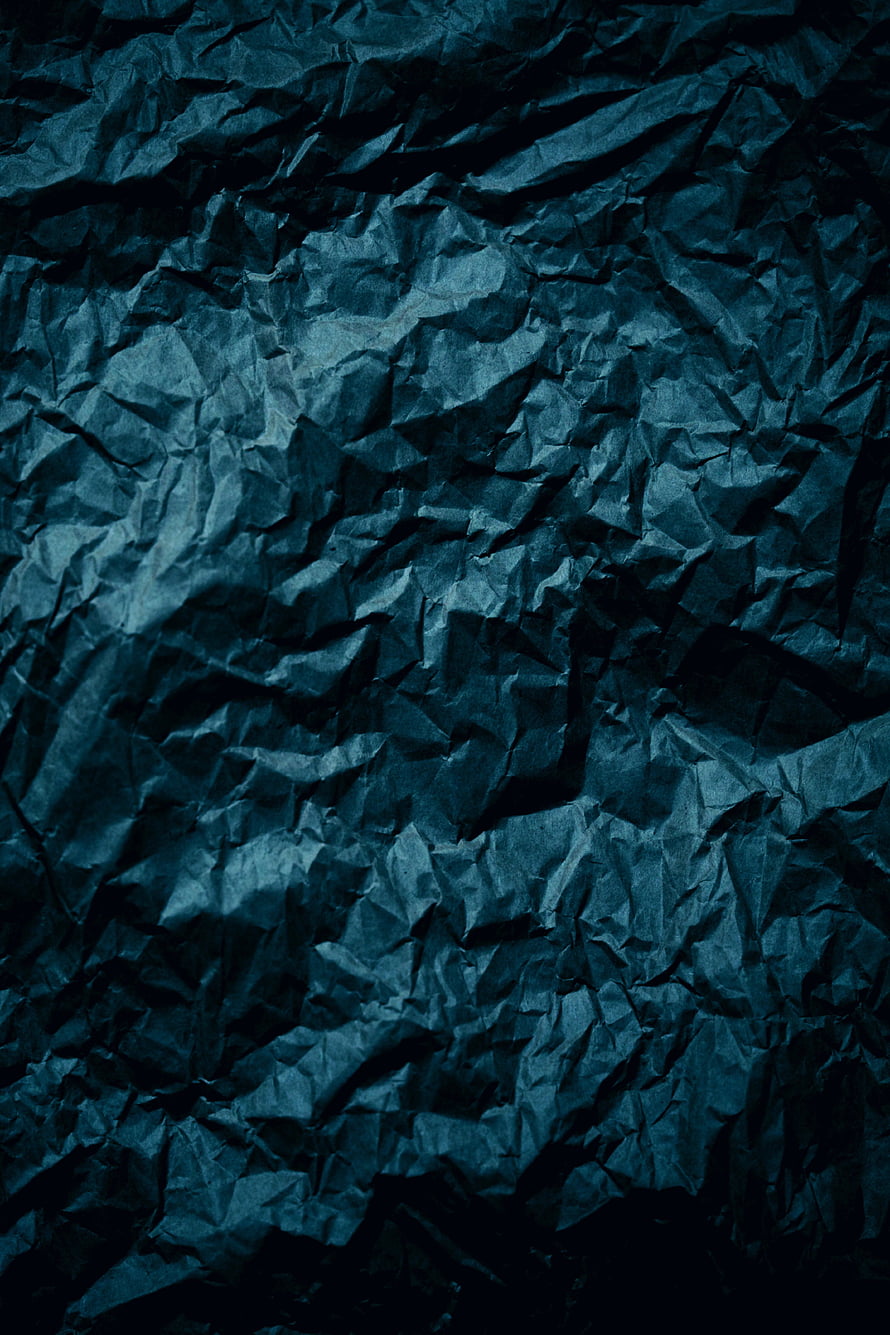 Dark Crumpled Paper Texture with Deep Blue Tones and Intricate Surface Details HD phone wallpaper