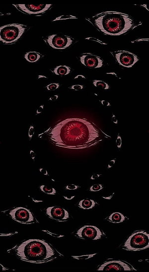 Creepy Red Eyes in Dark Void with Weirdcore and Dreamcore Aesthetic HD phone wallpaper