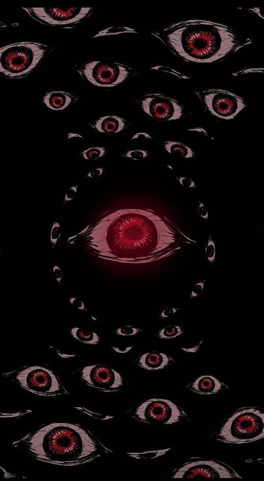 Creepy Red Eyes in Dark Void with Weirdcore and Dreamcore Aesthetic HD phone wallpaper