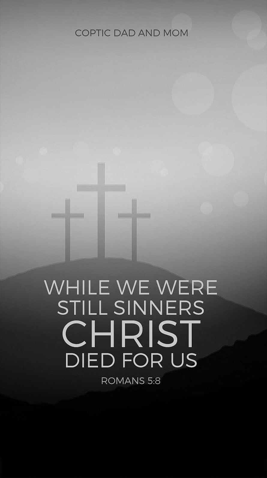 Romans 5:8 Christian Crosses on Hillside with Soft Bokeh Light HD phone wallpaper
