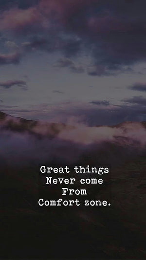 Inspirational Quote Over Misty Mountain Landscape at Dusk HD phone wallpaper