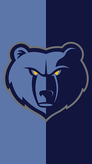 Memphis Grizzlies Bear Head Logo on Split Blue Background HD phone wallpaper