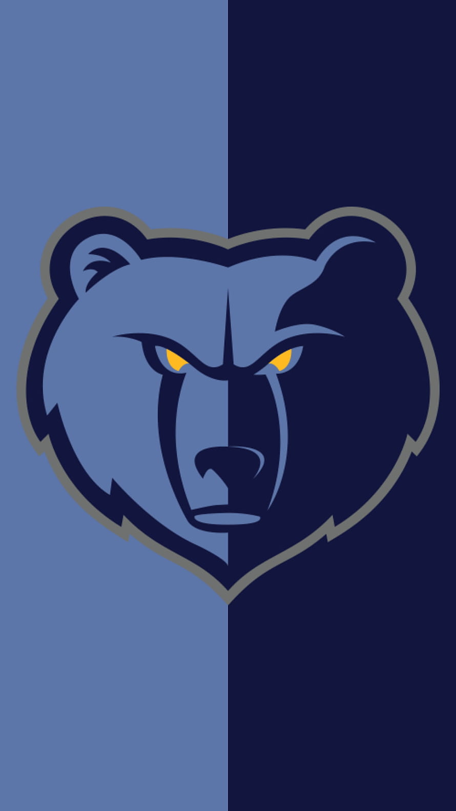 Memphis Grizzlies Bear Head Logo on Split Blue Background HD phone wallpaper