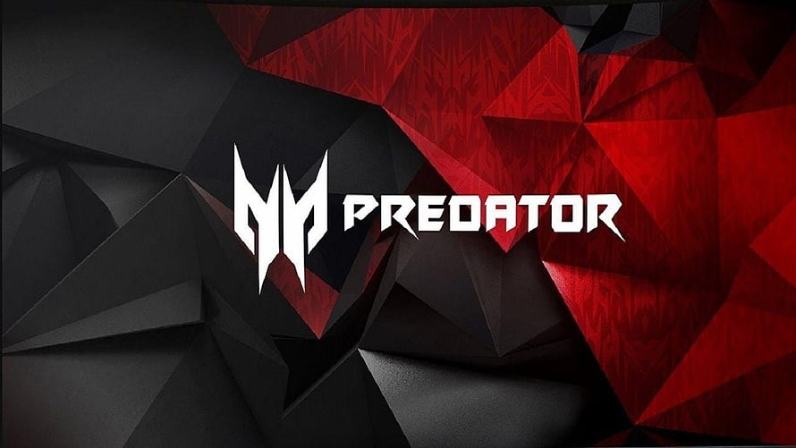 Acer Predator Gaming Logo on Dark Red Geometric Low Poly Background HD wallpaper