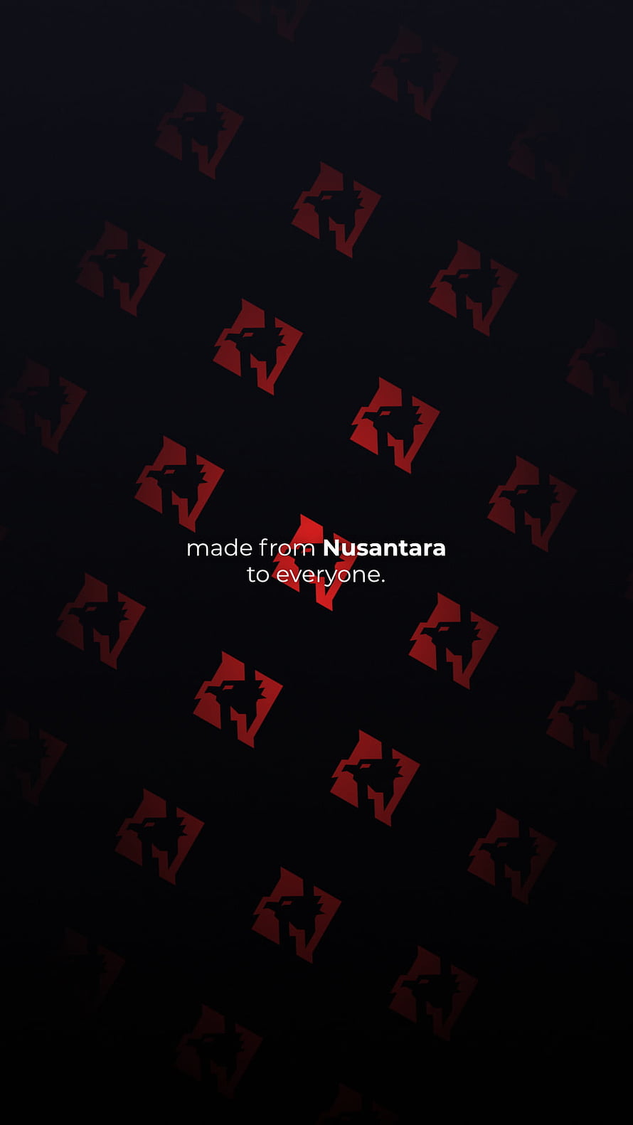 Nusantara Project Dark Red Pattern Wallpaper with Stylized Logo and Text HD phone wallpaper