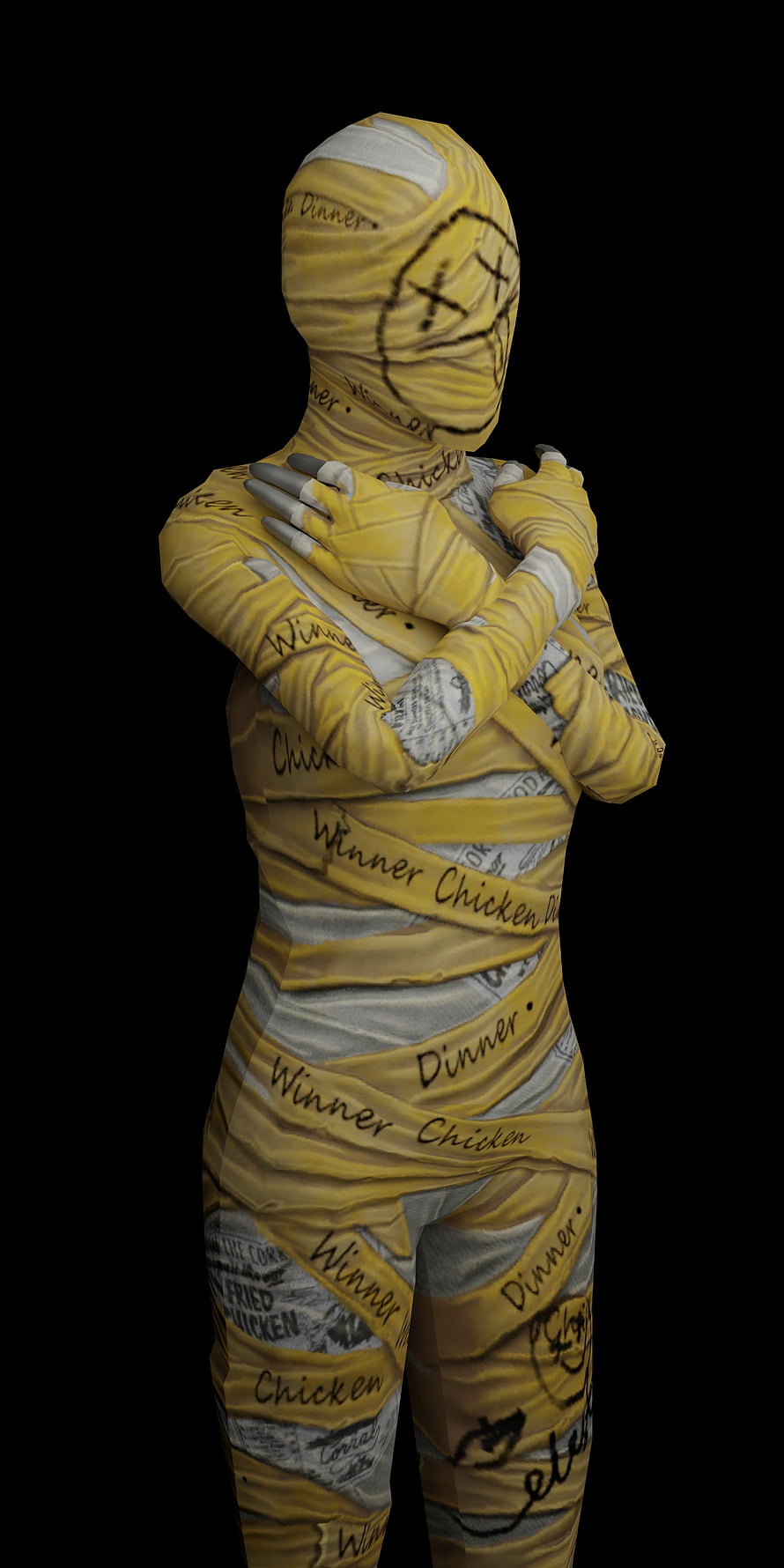 PUBG Winner Chicken Dinner Mummy Skin Character Render HD phone wallpaper