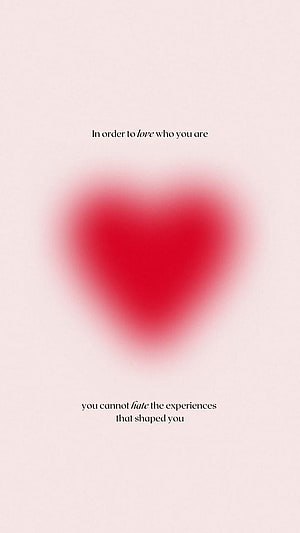 Soft Red Heart with Self-Love Quote on Minimalist Pink Background HD phone wallpaper