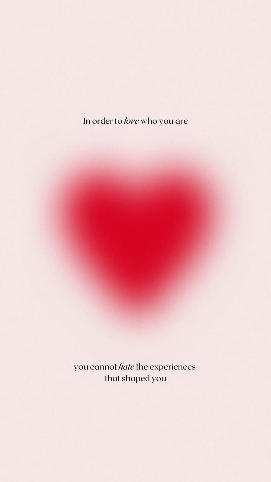 Soft Red Heart with Self-Love Quote on Minimalist Pink Background HD phone wallpaper