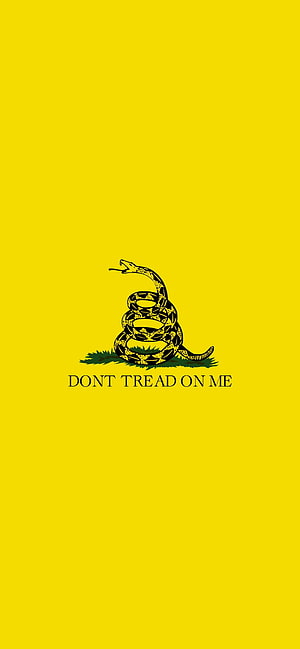 Gadsden Flag Design With Coiled Snake And Dont Tread On Me Slogan On Yellow Background HD phone wallpaper