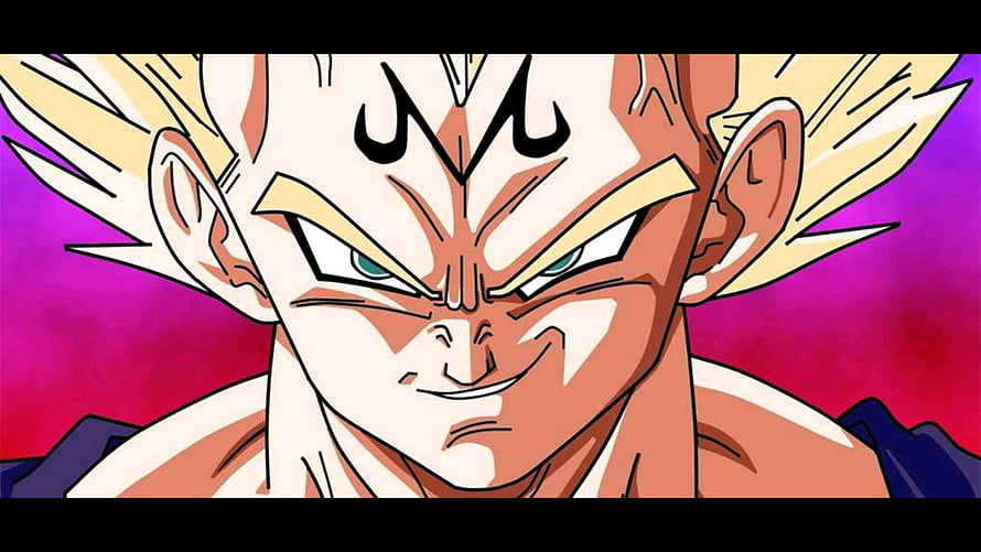 Majin Vegeta Super Saiyan Close-Up Portrait with Intense Frown HD wallpaper