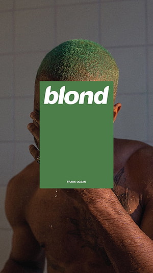 Frank Ocean Blond Album Cover Artwork with Green Typography and Portrait HD phone wallpaper