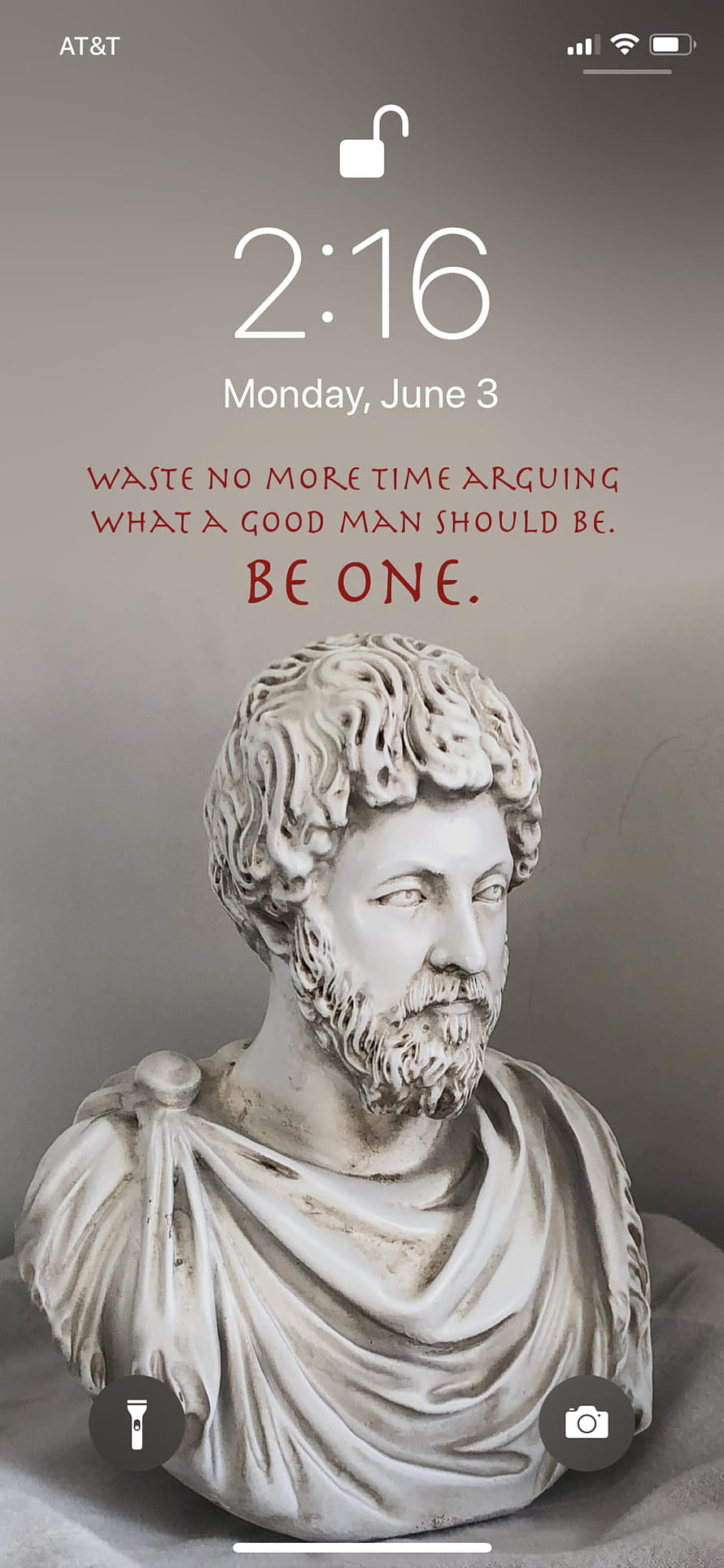 Marcus Aurelius Marble Bust with Stoic Philosophy Quote on Muted Background HD phone wallpaper