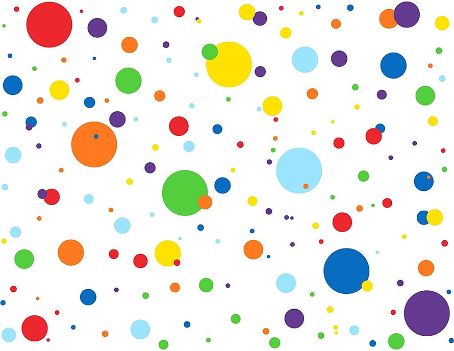 Colorful Polka Dot Pattern with Multicolored Circles on White Background HD wallpaper
