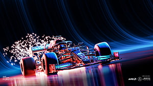 Mercedes AMG Petronas Formula 1 W12 E Performance Car in Neon Light HD wallpaper