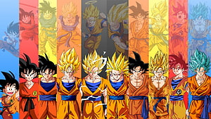Dragon Ball Z Goku Evolution Timeline: Super Saiyan Transformations and Power Levels HD wallpaper