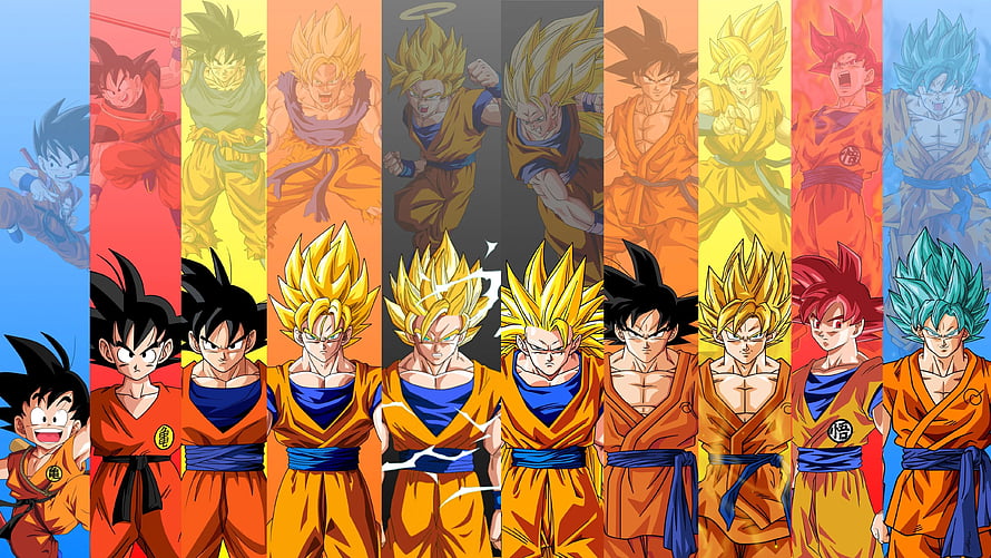 Dragon Ball Z Goku Evolution Timeline: Super Saiyan Transformations and Power Levels HD wallpaper