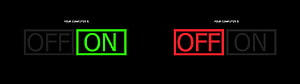 Minimalist Computer Power Status Graphic with Green On and Red Off Indicators HD wallpaper