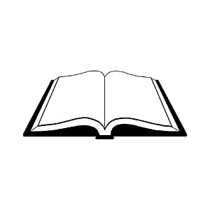 Minimalist Open Book Line Art Icon on White Background HD phone wallpaper