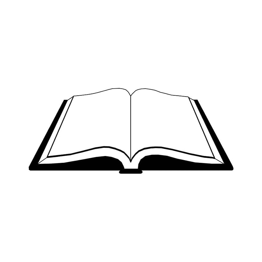 Minimalist Open Book Line Art Icon on White Background HD phone wallpaper