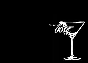James Bond 007 Martini Glass Logo on Black Background HD wallpaper