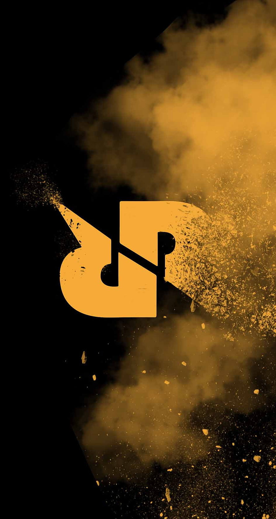 Dirt Bike Rider Silhouette in Golden Dust Cloud Against Black Background HD phone wallpaper