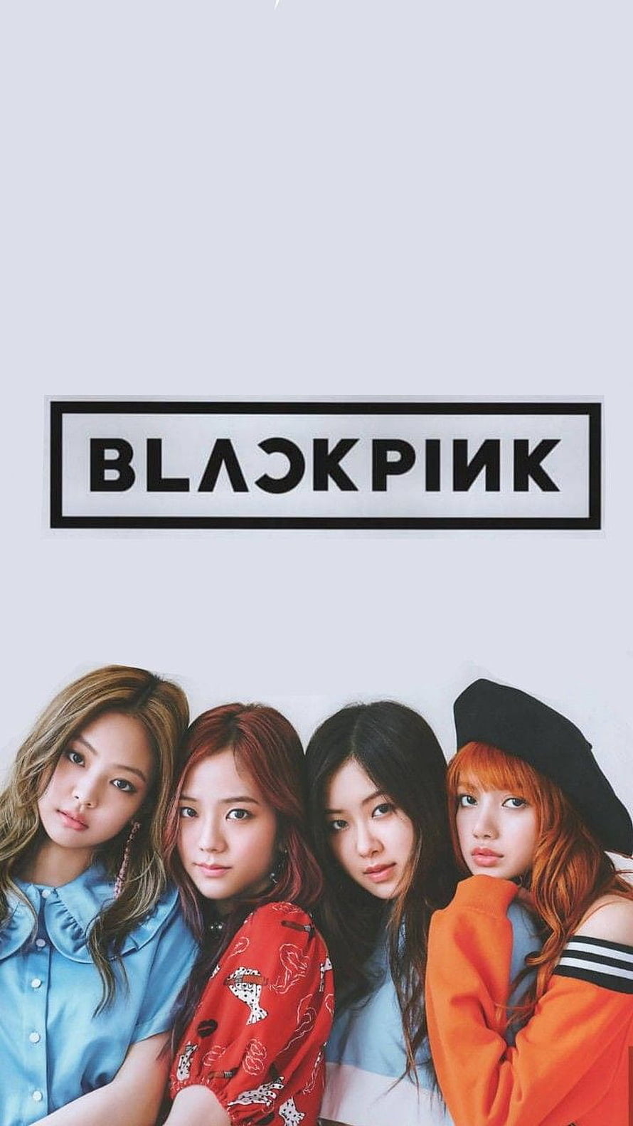 Blackpink K-Pop Group Portrait with Logo on White Background HD phone wallpaper