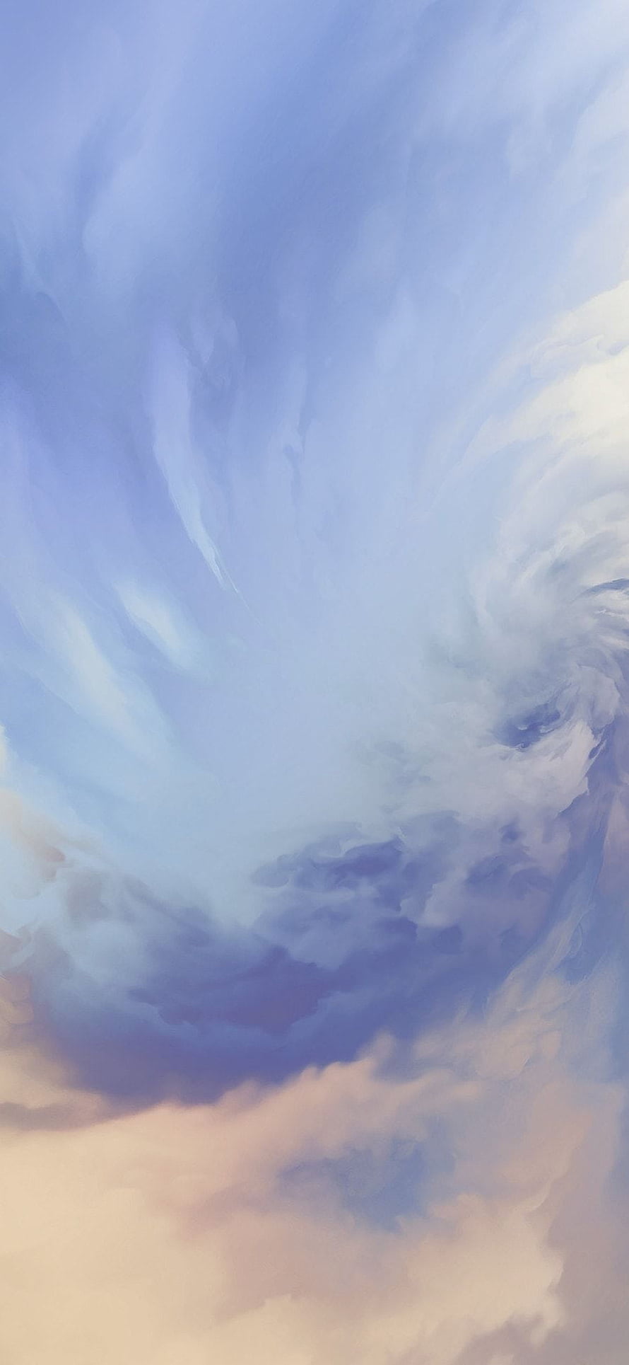 Soft pastel sky with wispy clouds and gentle blue and pink tones HD phone wallpaper