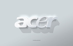 Acer 3D Logo on Minimalist White Background with Soft Shadows HD wallpaper