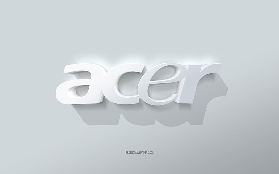 Acer 3D Logo on Minimalist White Background with Soft Shadows HD wallpaper
