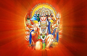 Panchmukhi Hanuman Divine Five-Faced Hindu Deity Artwork, Panchmukhi Hanuman HD wallpaper