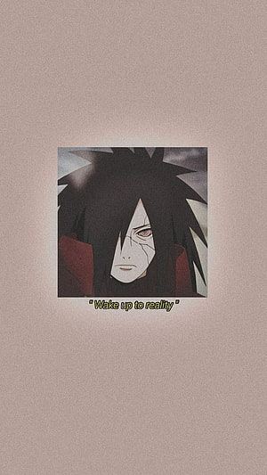 Madara Uchiha Anime Portrait With Akatsuki Cloak And Quote Text HD phone wallpaper