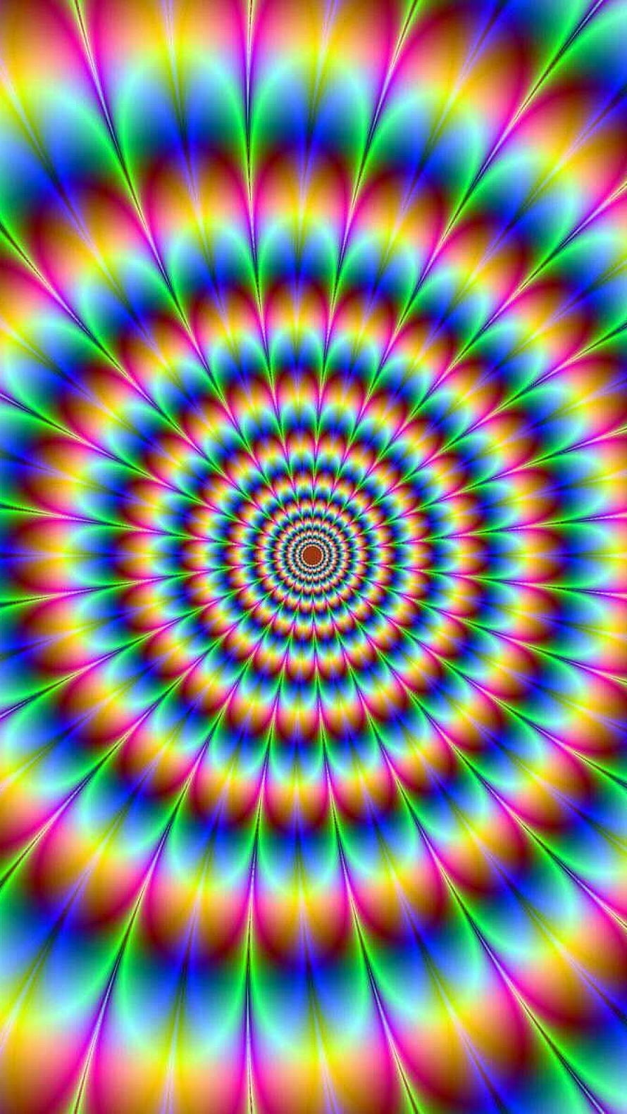 Vibrant psychedelic kaleidoscope tunnel with radiant rainbow fractal patterns and hypnotic radial symmetry HD phone wallpaper