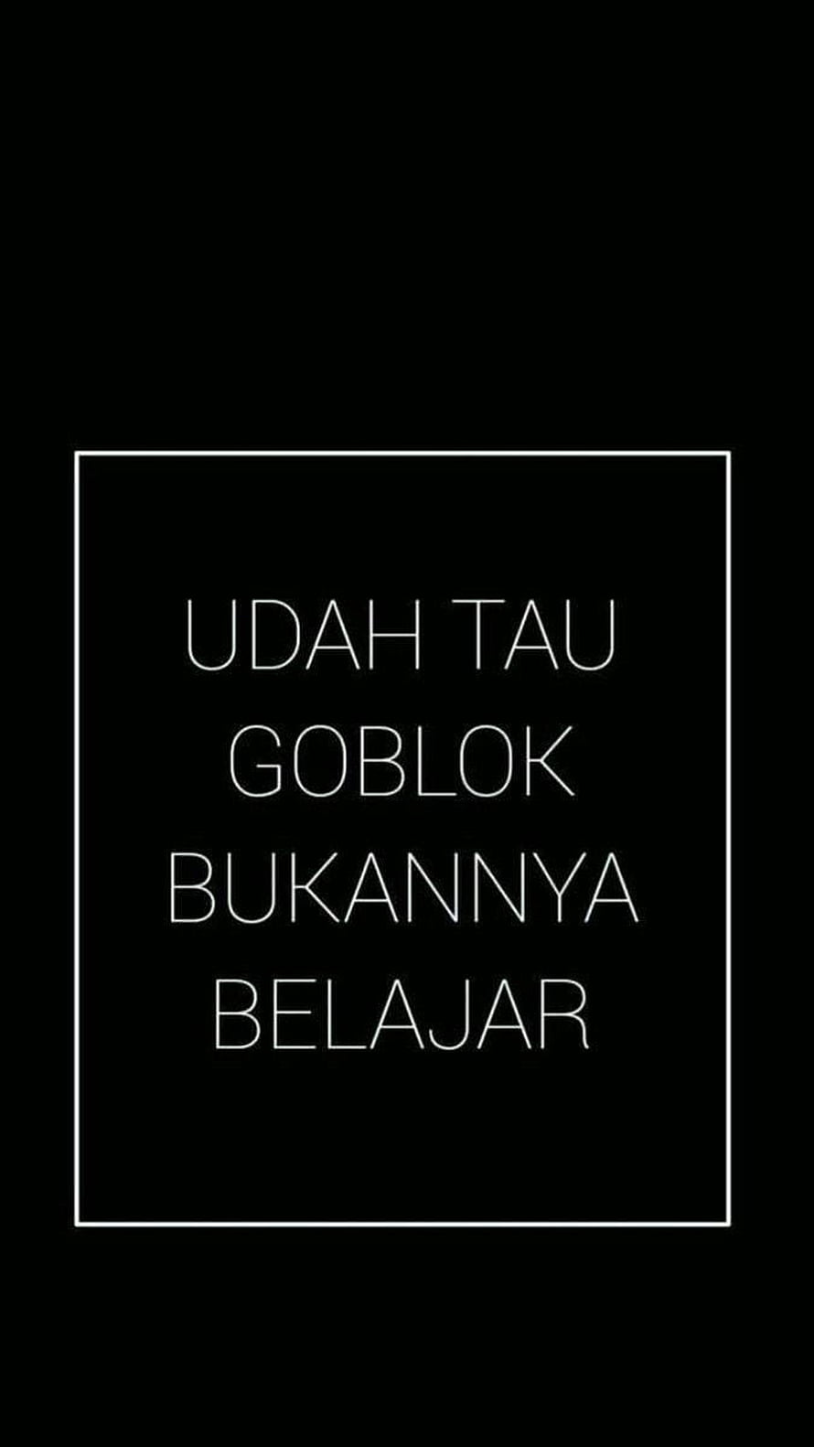 Minimalist Black Quote Wallpaper with White Text and Thin Border Frame HD phone wallpaper